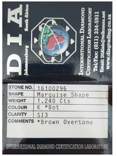 **CERTIFIED** MASSIVE | 1.240ct | MARQUISE CUT | CLARITY SI | DIAMOND | SOUTH AFRICA - BUY SAFE