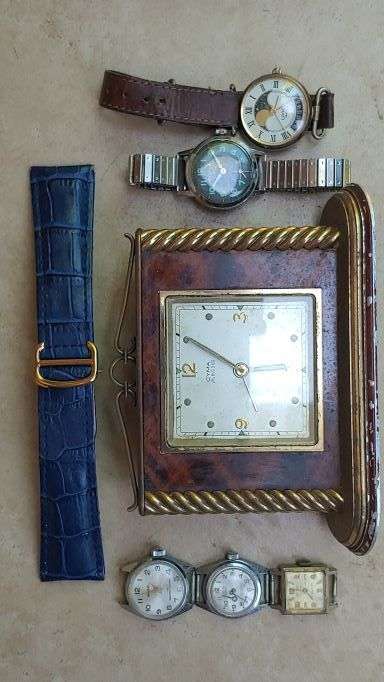 Cyma Amic clock and watches for resoration or spares (all non runners)