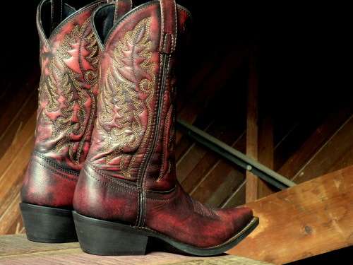Genuine leather cowboy boots