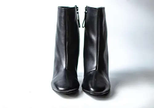 Ladies Black Zip Heel Genuine Leather Boot
