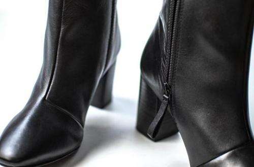 Ladies Black Zip Heel Genuine Leather Boot