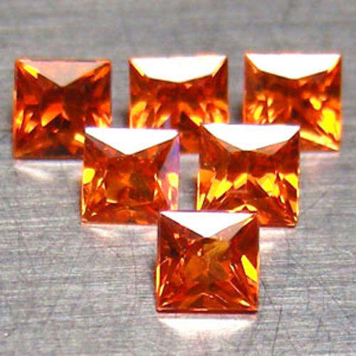 EXCEPTIONAL! 3.94 CT 18PCS AAA! NATURAL ORANGE SPESSARTITE GARNET SQUARE