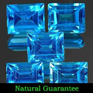 Beautiful 2.43 Cts (5 pcs) Swiss Blue Topaz Octogon Cut Lot!