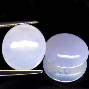 EXQUISITE 11.90 Ct. 100% Natural Lavender Unheated Chalcedony Gemstone Pair - Exact Pics