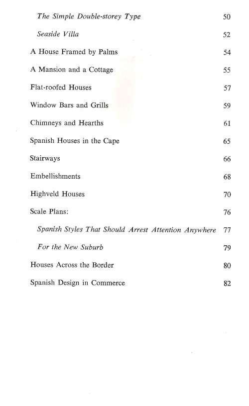 Spanish Houses of Southern Africa.