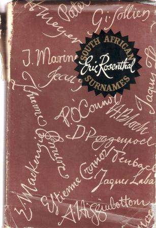 South African Surnames. Rosenthal Eric.