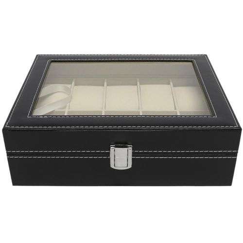 Watch Display Box - Black - 10 Slot