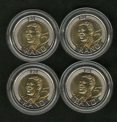 UNCIRCULATED 2008 MANDELA R5 COINS IN AIR TIGHT CAPTULES