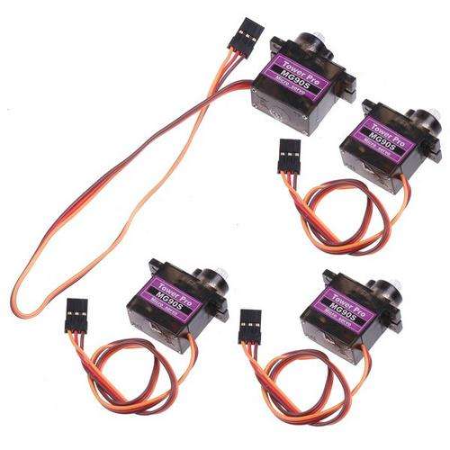 4X MG90S Gear Micro Servo for RC Helicopter Plane Boat Car + Horns