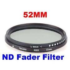 Slim 52mm Fader ND Filter Neutral Density ND2 to ND400