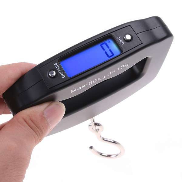 50kg 10g Mini Digital Scale Hanging Fishing Hook Luggage Weighing Electronic