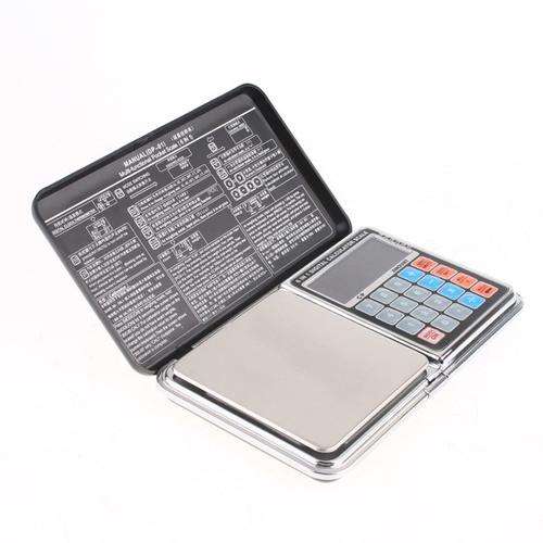 6 in 1 0.1g 500g Mini Digital Scale Calculator Clock Thermometer LCD Weighing