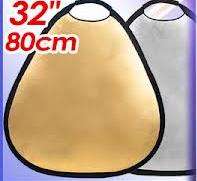 32'' 80cm 2 in1 Light Collapsible Portable Disc Photo Grip Gold Silver Reflector