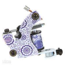 Steel Tattoo Machine Gun 10 Wrap Coils for Shader & Liner Porcelain Pattern