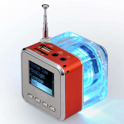 Mini Digital Portable Music MP3/4 Player Micro SD/TF USB Disk Speaker Red V461