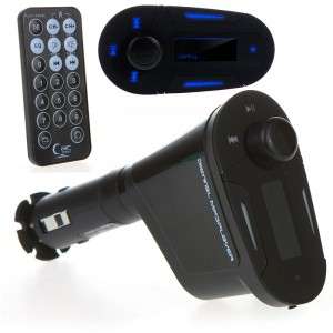 Remote Control Car Kit Wireless FM Transmitter Modulator MP3 Player USB SD Blue k785bl
