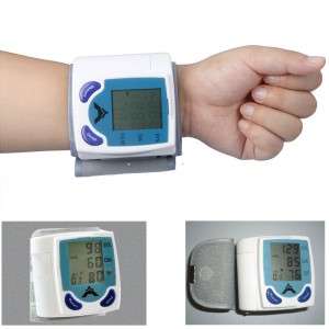 Automatic Digital LCD Wrist Blood Pressure Monitor Heart Beat Pulse Meter Portable Blue  h9554