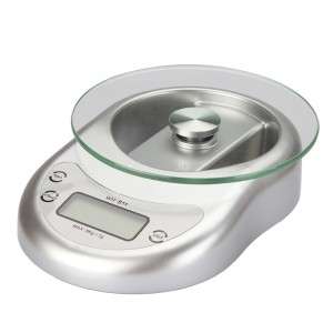 LCD Display Digital Electronic Kitchen Scale 5kg/ 1g Toughened Glass Weighing Balance h9606s
