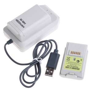 5 in 1 USB 4800mAh Battery Pack & Charger Cable Kit For Xbox-360 f1337w