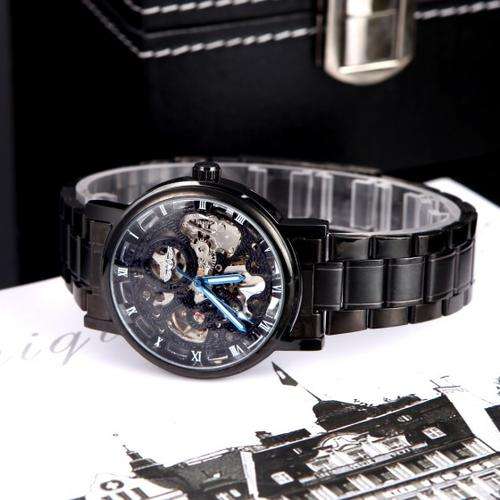 Winner Hour Minute Analog Roman Skeleton Transparent Fashion Men's Auto Mechanical Watch h11607b