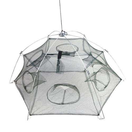 6 Side 6 Holes 100 * 100cm Large Foldable Fishing Net Trap Shrimp Cage h11308
