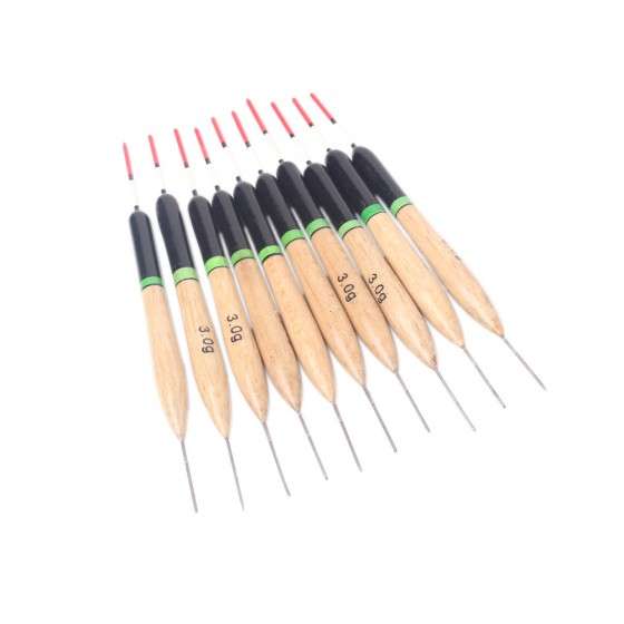 10Pcs 3g Fishing Floats Bobbers Paulownia Wood Fishing Tackle Tools h11741