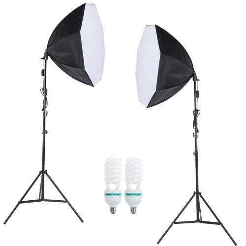 Professional Photography Photo Lighting Kit Set with 5500K 135W Daylight Studio Bulb Light Stand Oct