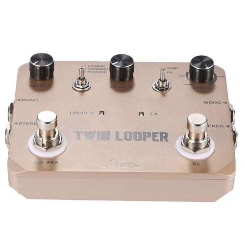 TWIN LOOPER Aluminum Alloy Guitar Effect Pedal Mono Stereo Input/ Output Sound Recording with USB Ca