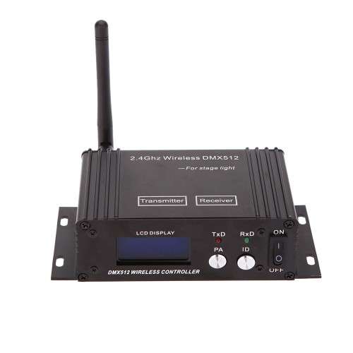 2.4G Wireless DMX 512 Controller Transmitter Receiver LCD Display Power Adjustable Repeater Lighting