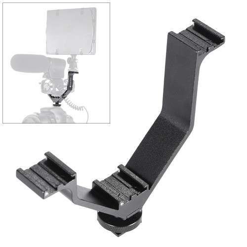 V-Shape Triple Cold Shoe Bracket for Speedlites Microphones LED Lights Video Lights Monitors DSLR Ca