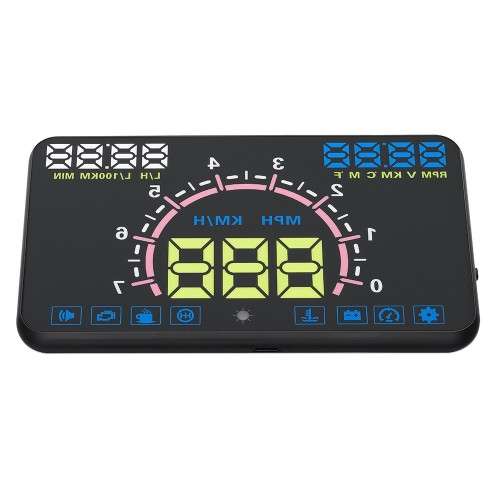 5.8inch Car HUD Head Up Display OBDII OBD KM/h & MPH Speeding Warning Windshield Projector System