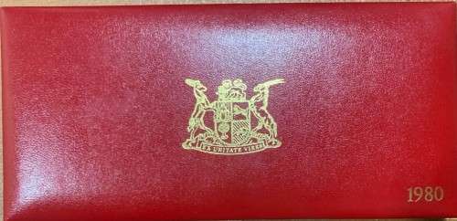 1980 SA Long Proof Set (R1 and R2 Gold Coins Included)