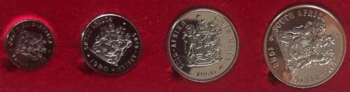 1980 SA Long Proof Set (R1 and R2 Gold Coins Included)