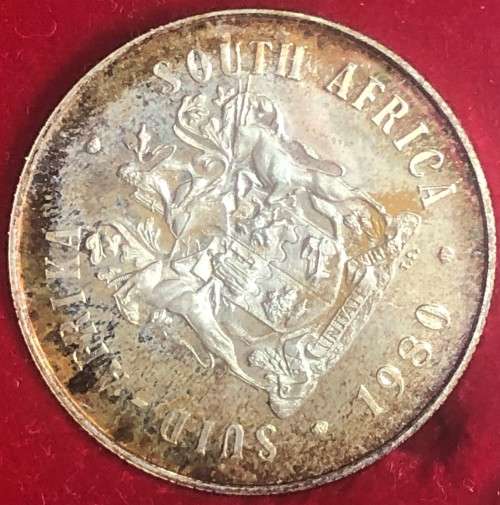 1980 SA Long Proof Set (R1 and R2 Gold Coins Included)