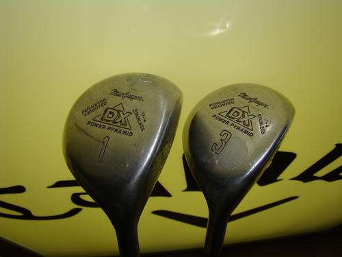 MACGREGOR DX Power Pyramid Driver and 3 wood steel shaft Golf clubs R1!!