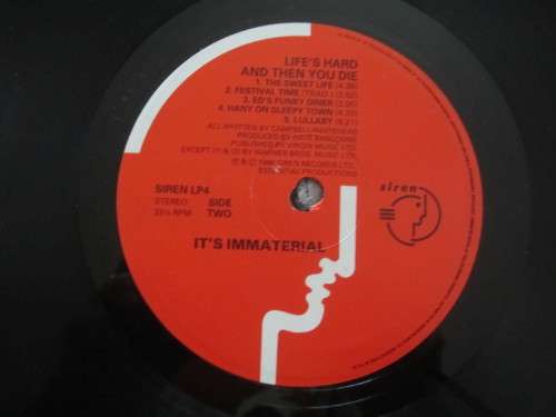 IT`S IMMATERIAL - Life`s Hard And Then You Die - 1986 - Vinyl LP Record - VG / VG