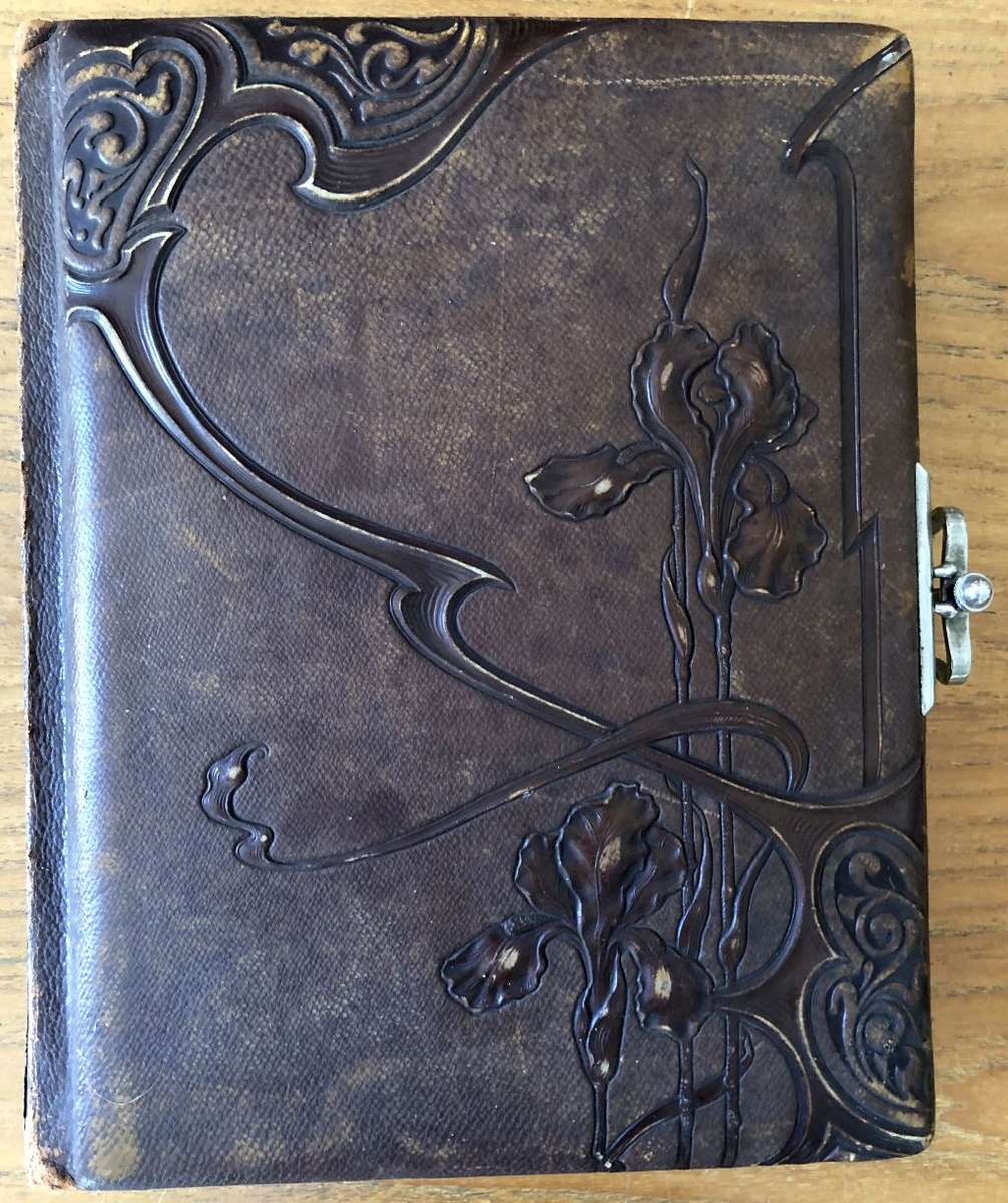 Antique Art Nouveau Leather Photo Album - Empty