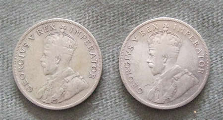 Two Shillings 1929 & 1930 About VF