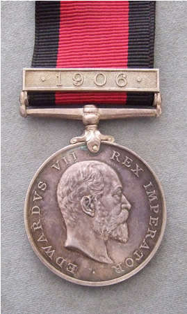 Natal Rebellion Medal 1906 Clasp Sjt J.J. Graham Natal Carbineers