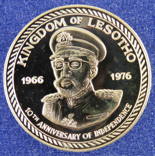 10th Anniversary Lesotho 10 Maloti Proof Silver Coin 1976
