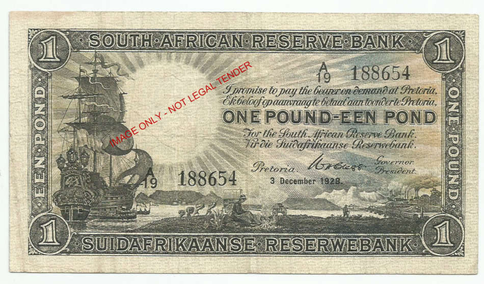 W.H. Clegg 4th Issue , One Pound A19, 3 September 1928