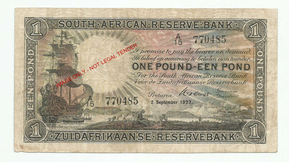 W.H. Clegg 2nd Issue , One Pound A15, 2 September 1927