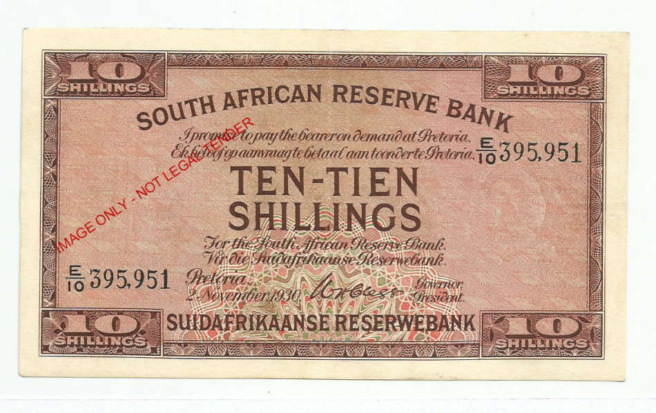 W.H. Clegg 4th Issue , Ten Shillings E10, November 1930, EF