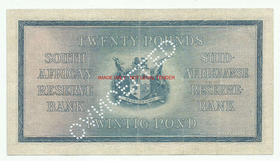 J. Postmus, 1st Issue, Twenty Pounds C3, September 1933, CANCELLED NOTE, EF