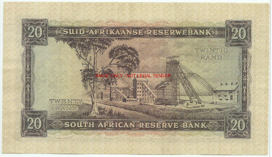 M.H. DE KOCK, 4TH ISSUE, TWENTY RAND D1, AUNC