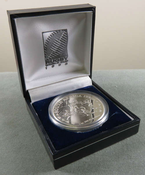 South Africa 1995 Proof Rugby World Cup 1oz Fine Silver