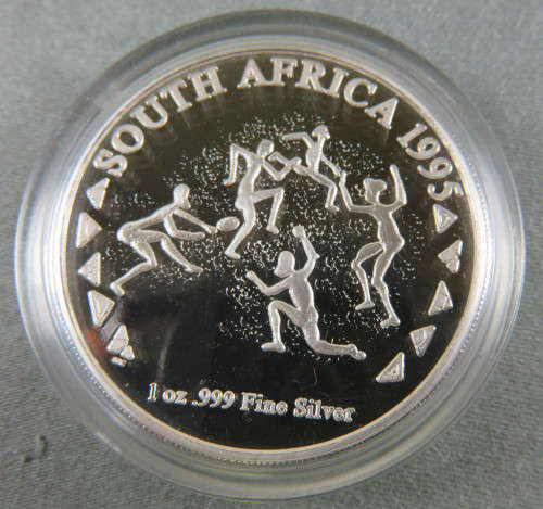 South Africa 1995 Proof Rugby World Cup 1oz Fine Silver