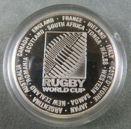 South Africa 1995 Proof Rugby World Cup 1oz Fine Silver