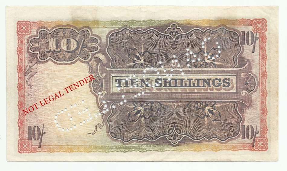**CANCELLED** W.H. Clegg 1st Issue, 10 Shillings E2, December 1921