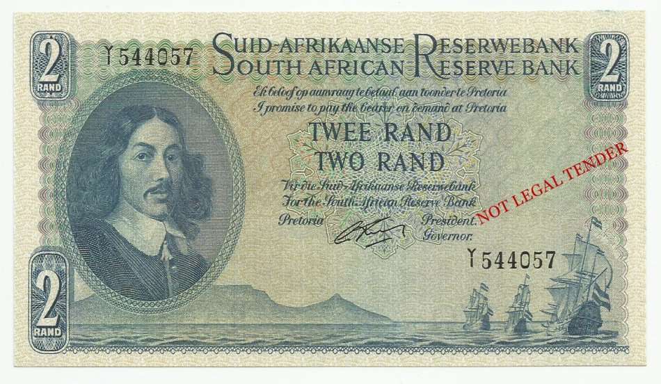*REPLACEMENT* G.Rissik, 1st Issue 2 Rand Y1, AUNC